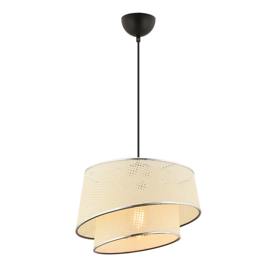 BARETTE Hanglamp 1xE27/60W/230V crème/glanz chrom