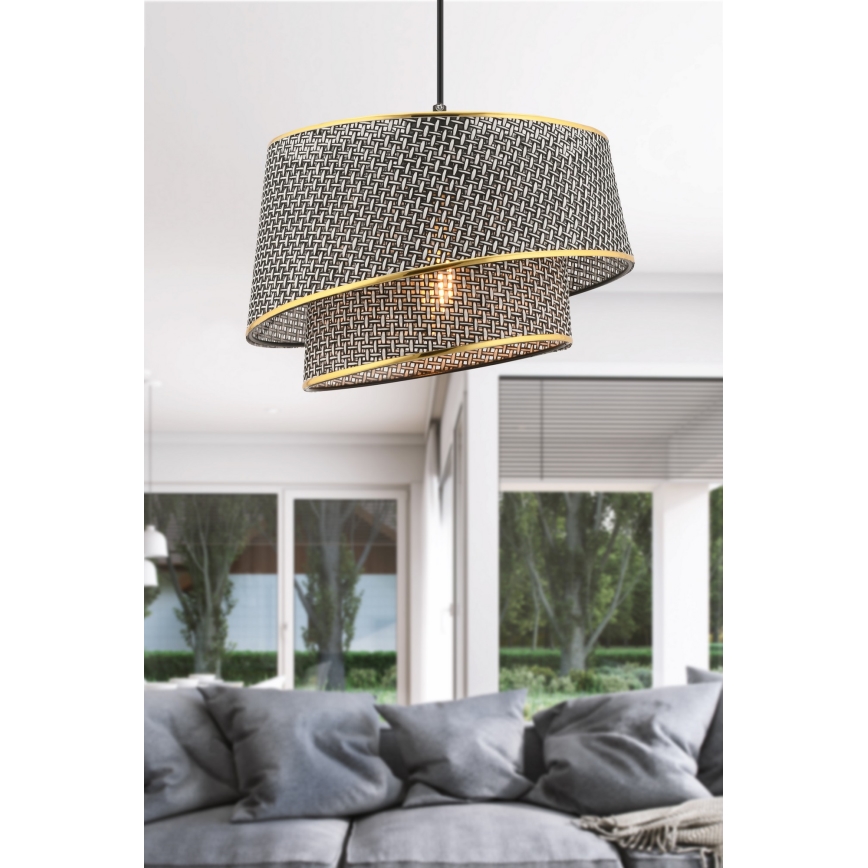 BARETTE Hanglamp 1xE27/60W/230V Grijs/Goud