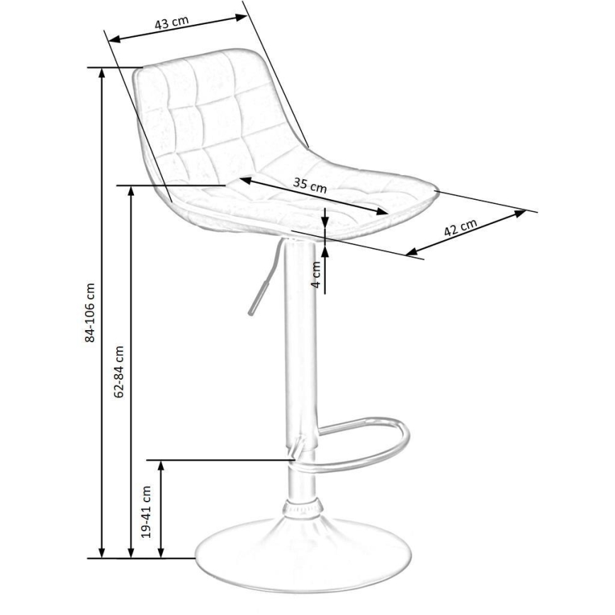 Barkruk 106x43 cm antraciet