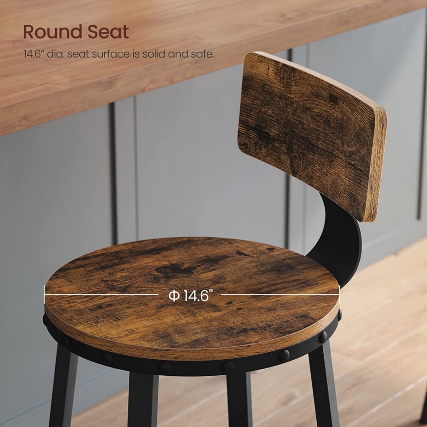 Barkruk AVEN bruin/zwart