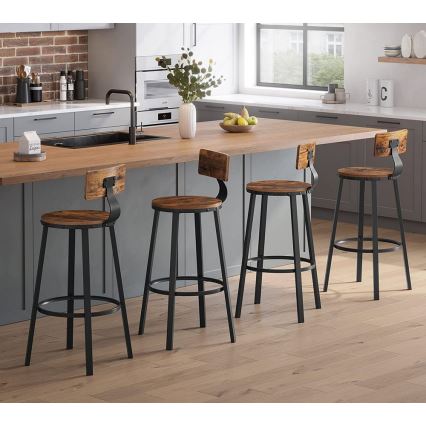 Barkruk AVEN bruin/zwart