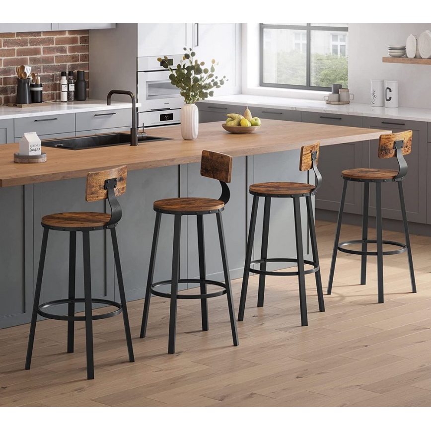 Barkruk AVEN bruin/zwart