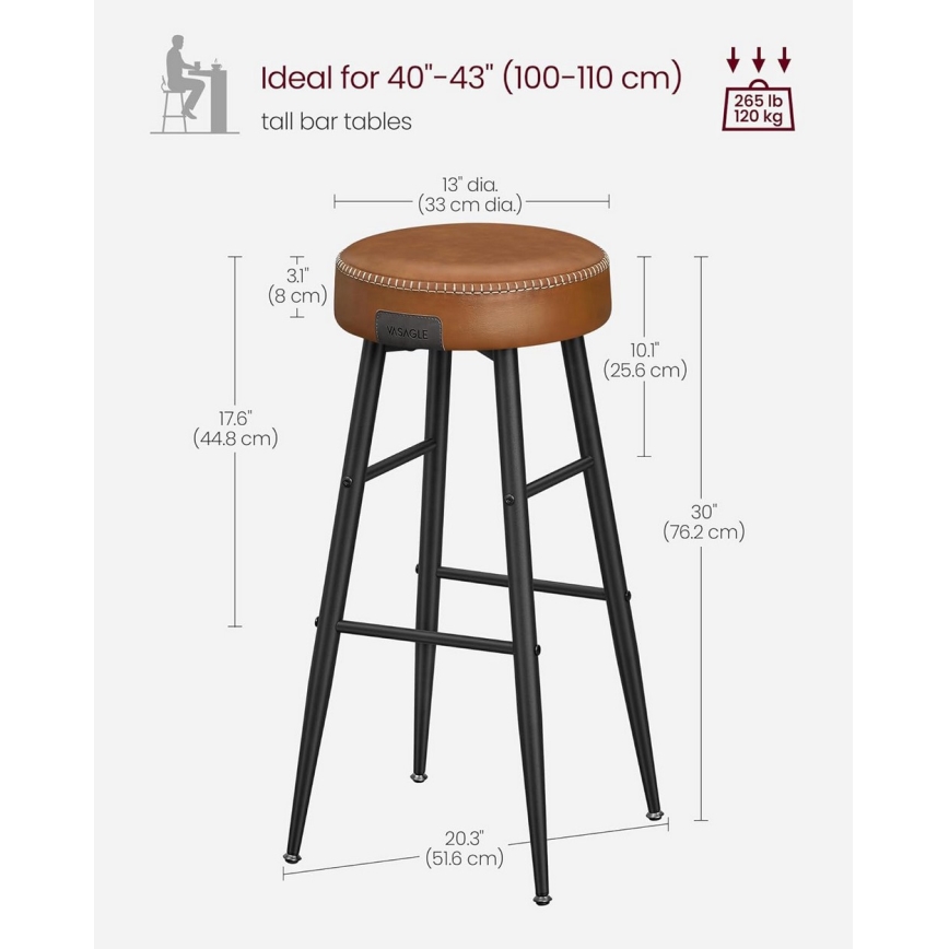 Barkruk LIOR bruin/zwart