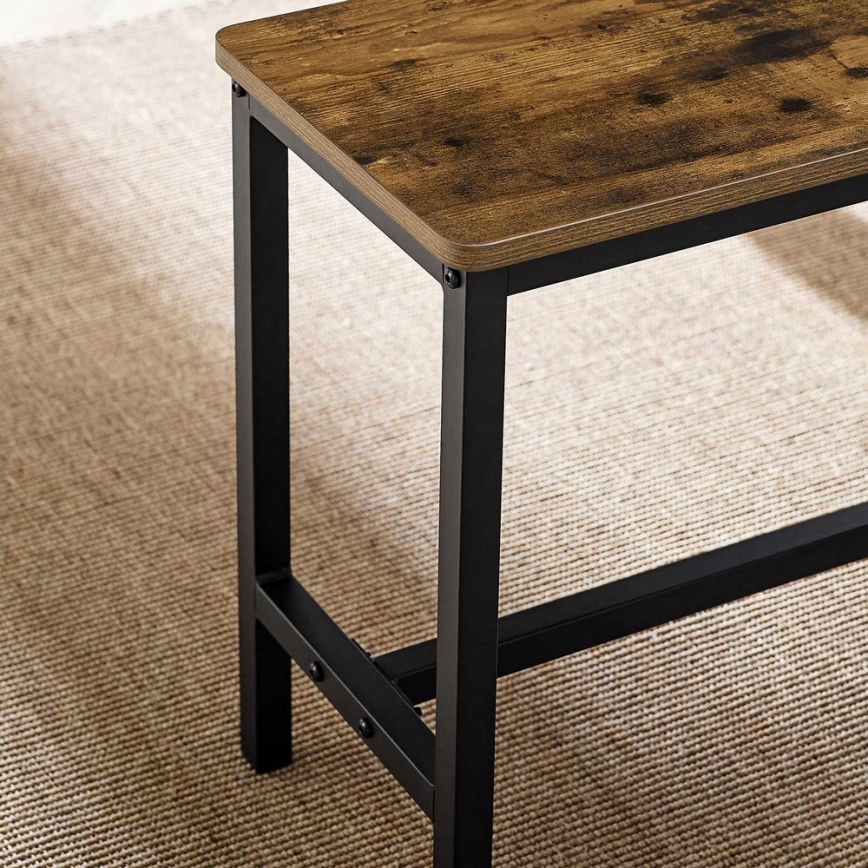 Barset TREVOR: bartafel met 2 banken, bruin/zwart