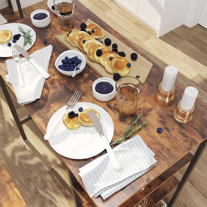 Bartafel met planken BARTIS bruin/zwart