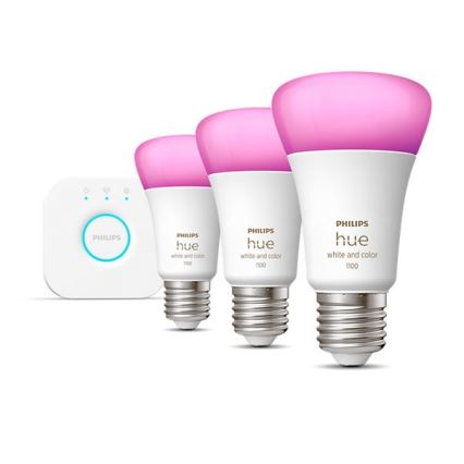 Basic set Philips Hue WHITE AND COLOR AMBIANCE 3xE27/9W/230V 2000-6500K + verbindingsapparaat