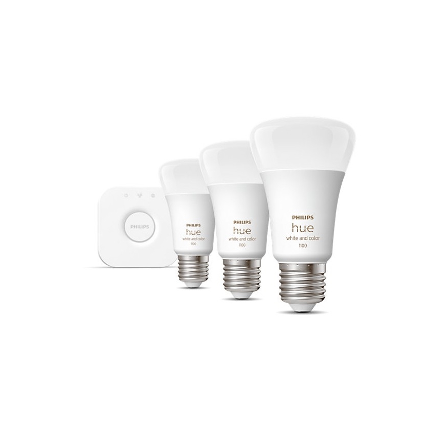 Basic set Philips Hue WHITE AND COLOR AMBIANCE 3xE27/9W/230V 2000-6500K + verbindingsapparaat