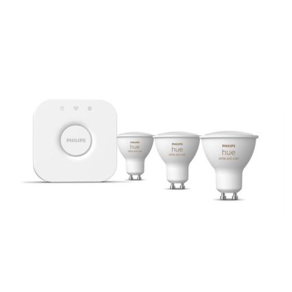 Basis set Philips Hue WHITE AND COLOR AMBIANCE 3xGU10/5,7W/230V 2000-6500K + Een apparaat om te verbinden