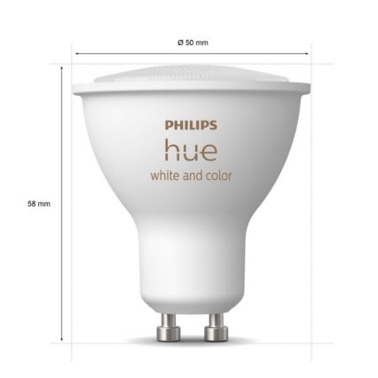 Basis set Philips Hue WHITE AND COLOR AMBIANCE 3xGU10/5,7W/230V 2000-6500K + Een apparaat om te verbinden