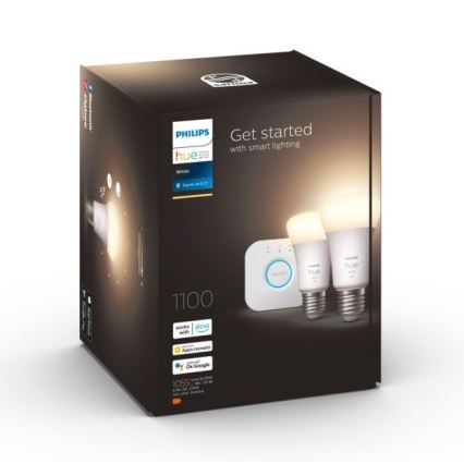 Basis Set Philips Hue WHITE 2xE27/9,5W 2700K + verbindingsapparaat