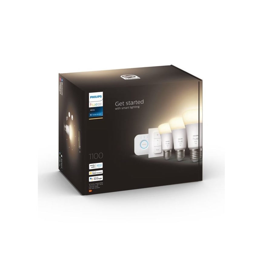 Basis Set Philips Hue WHITE 3xE27/9,5W 2700K + verbindingsapparaat