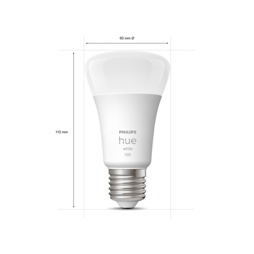Basisset Philips Hue WHITE 3xE27/9,5W 2700K + Hue Bridge en dimmerschakelaar