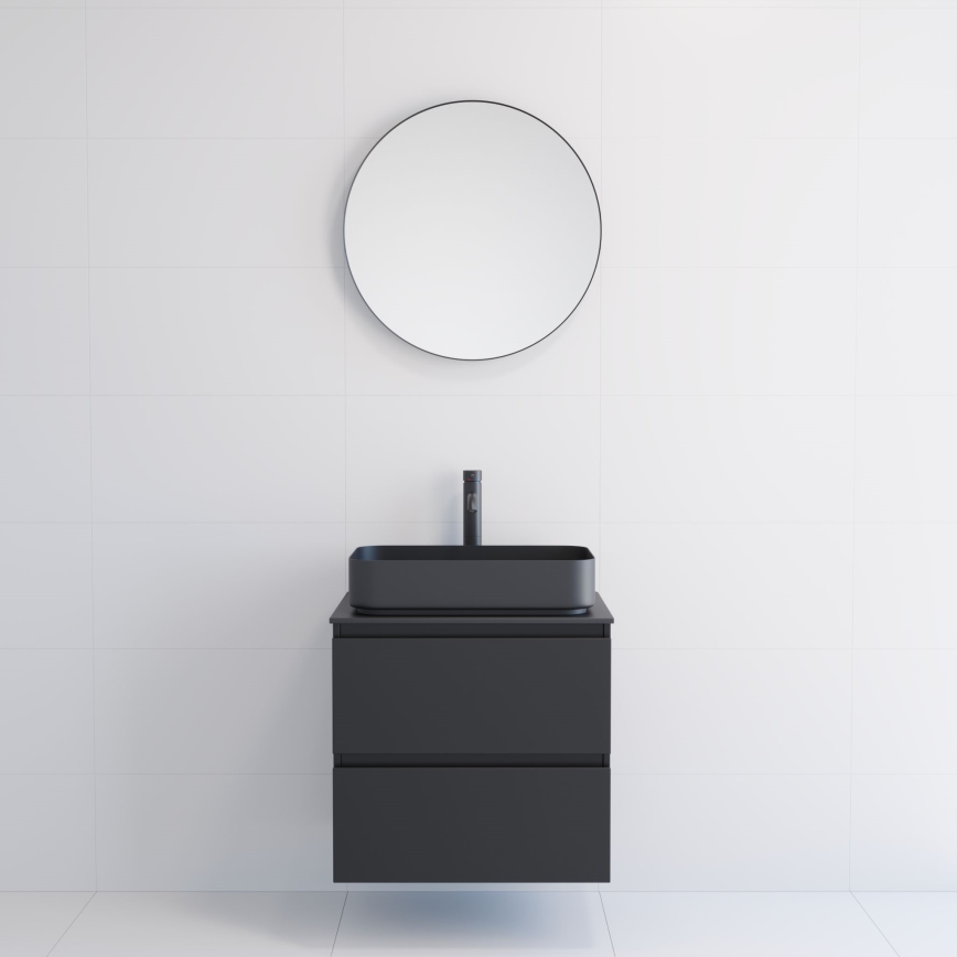 BATH DELUXE 01-060-09-02-00 - Badkamer spiegel BORGSTED diameter 60 cm zwart