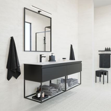 BATH DELUXE 01-080-05-02-00 - Badkamer spiegel BORGSTED 80x80 cm zwart