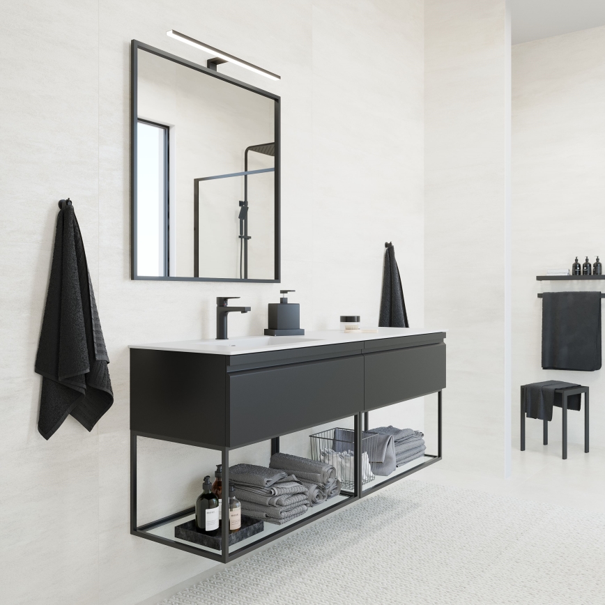 BATH DELUXE 01-080-05-02-00 - Badkamer spiegel BORGSTED 80x80 cm zwart