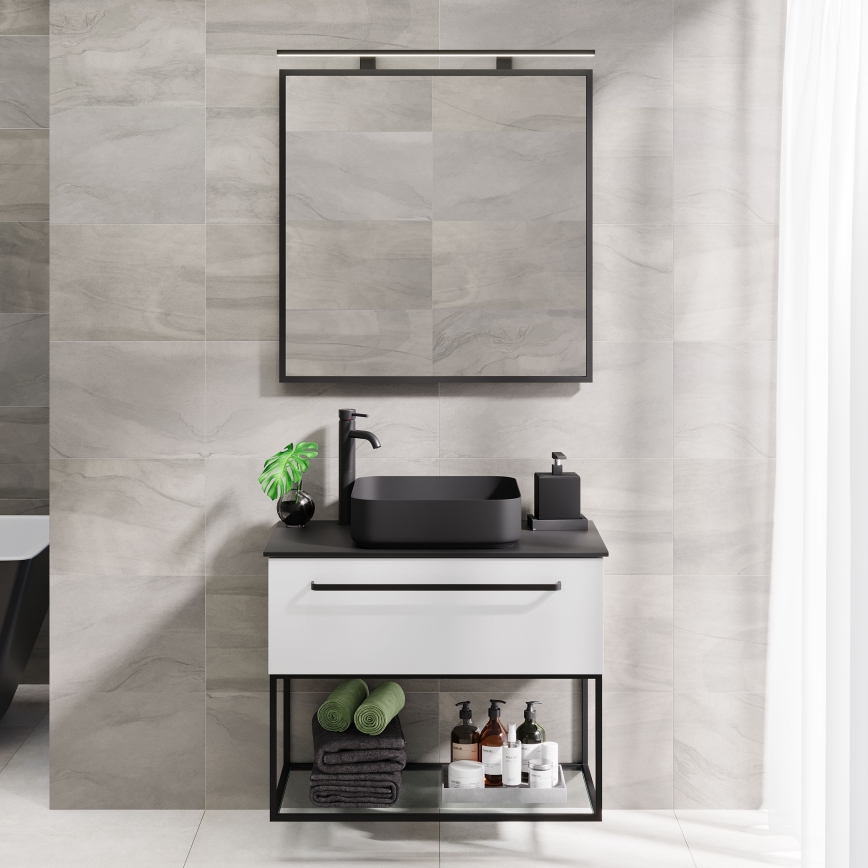BATH DELUXE 01-080-05-02-00 - Badkamer spiegel BORGSTED 80x80 cm zwart
