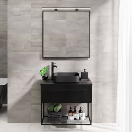 BATH DELUXE 01-080-05-02-00 - Badkamer spiegel BORGSTED 80x80 cm zwart
