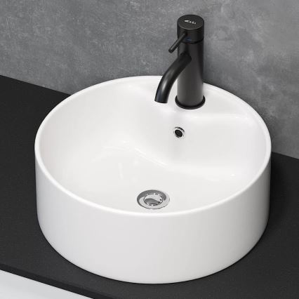 BATH DELUXE 06-038-09-11-00 - VIKEDAL opzetwastafel Ø 38 cm keramiek/wit