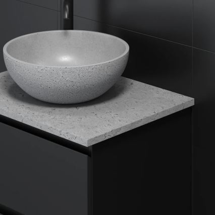 BATH DELUXE 06-039-19-23-00 - Opzetwastafel BERGEN Ø 39 cm beton/grijs
