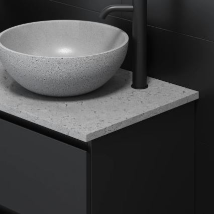 BATH DELUXE 06-039-19-23-00 - Opzetwastafel BERGEN Ø 39 cm beton/grijs