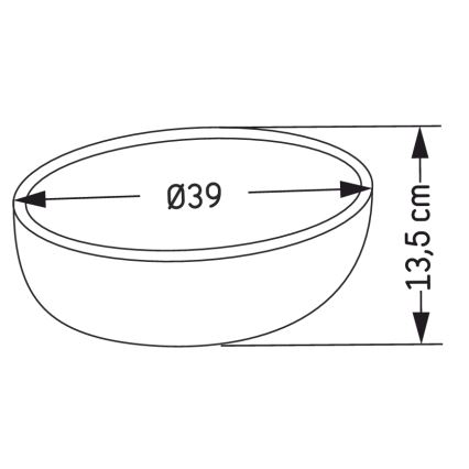 BATH DELUXE 06-039-19-23-00 - Opzetwastafel BERGEN Ø 39 cm beton/grijs