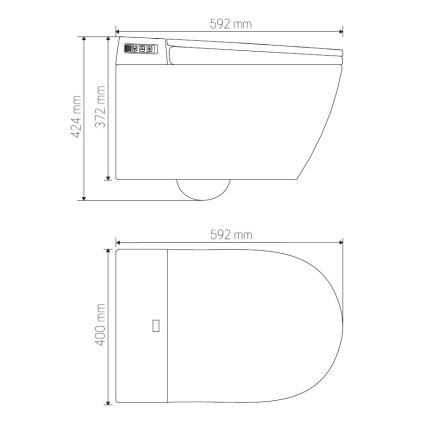 BATH DELUXE 21-040-02-11-00 - Wandcloset met bidet en toiletzitting SoftClose TISVILDELEJE 1600W/230V wit + afstandsbediening