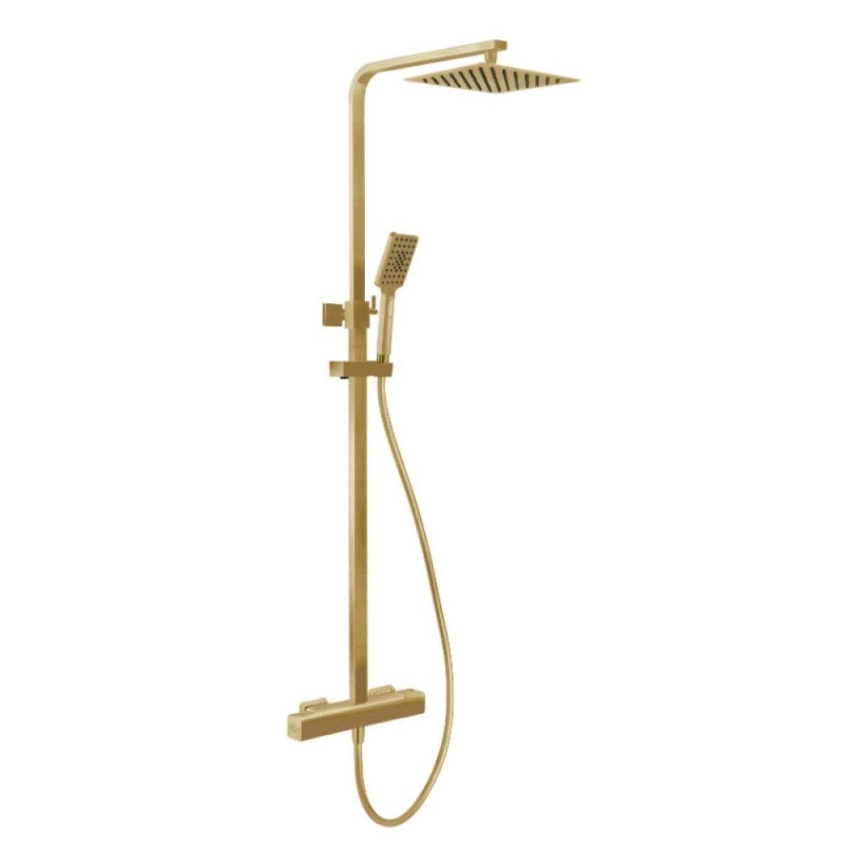 BATH DELUXE 31-120-06-70-00 - Doucheset met thermostaatkraan NAESBY geborsteld messing