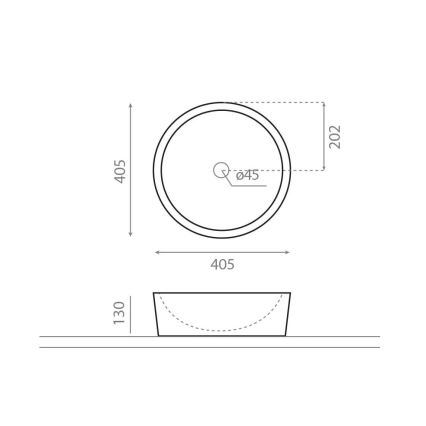 Bathco 00307 - DUAL opzetwastafel Ø 40,5 cm, steen/beige