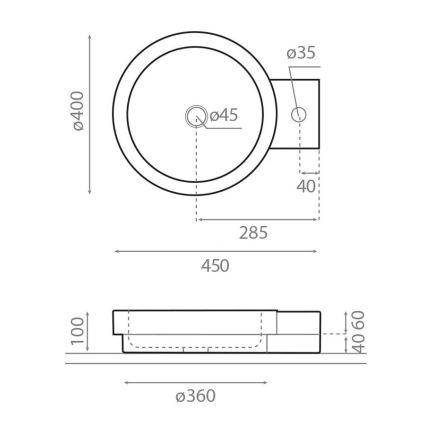 Bathco 00338 - Opzetwastafel ICONO 40 x 45 cm steen/beige