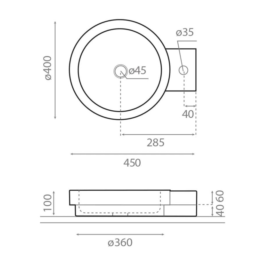 Bathco 00338 - Opzetwastafel ICONO 40 x 45 cm steen/beige