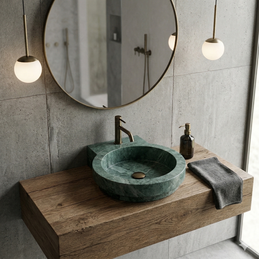 Bathco 00339 - Opzetwastafel ICONO 40x45 cm steen/grijs