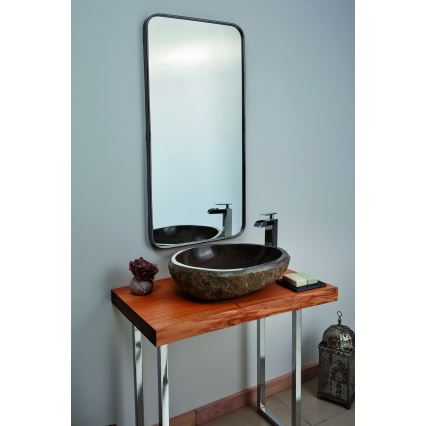 Bathco 00393 - Opzetwastafel RIO 52x47 cm steen/grijs