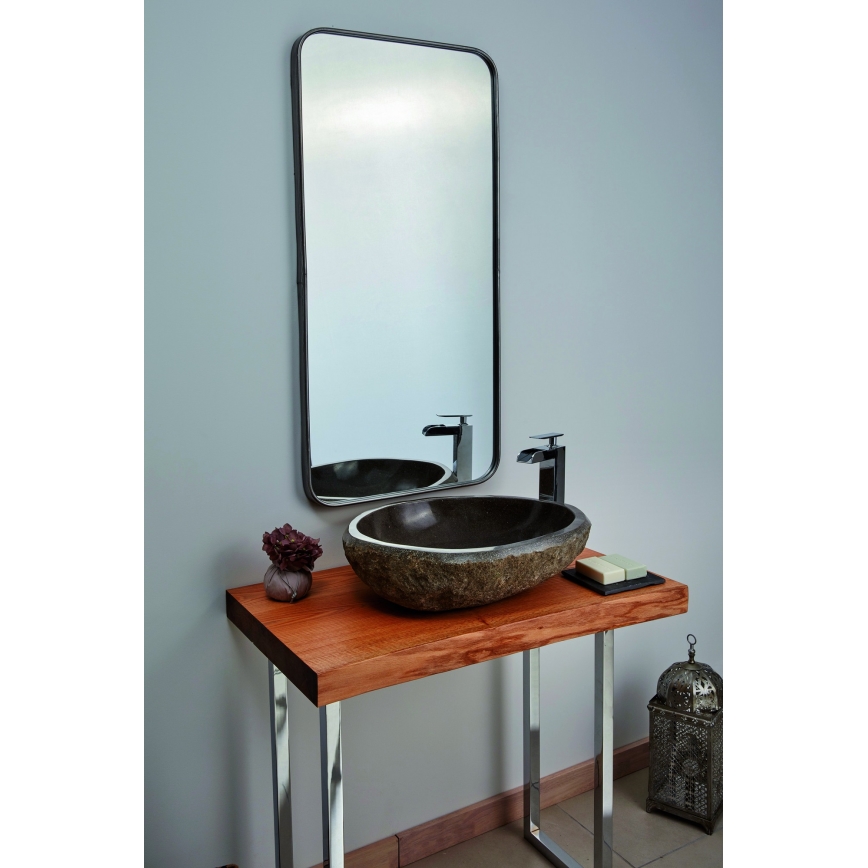 Bathco 00393 - Opzetwastafel RIO 52x47 cm steen/grijs