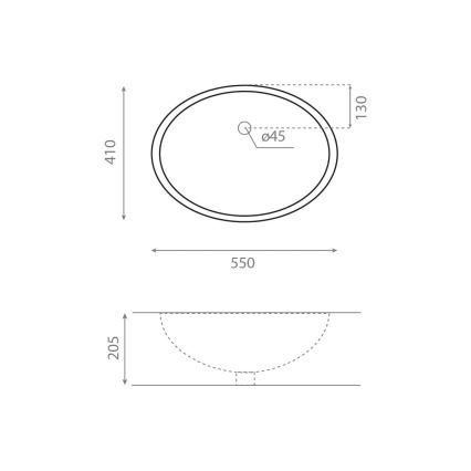 Bathco 0053 - Inbouwwastafel ANCONA 55x41 cm porselein/wit