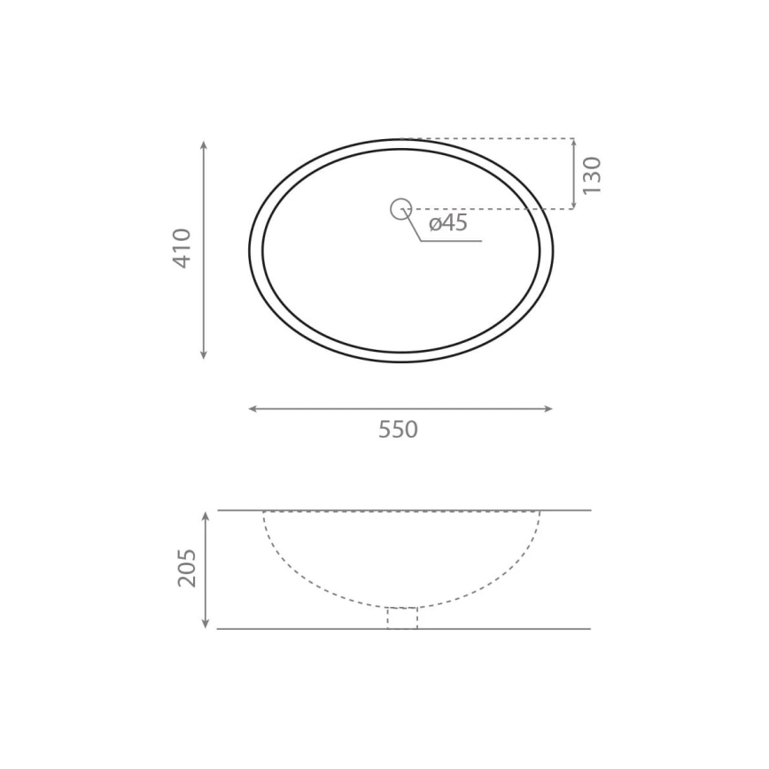 Bathco 0053 - Inbouwwastafel ANCONA 55x41 cm porselein/wit