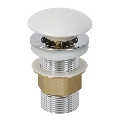 Bathco 0212MT - Wastafelafvoer zonder overloop Click-Clack Ø 6 cm glanzend chroom/mat wit