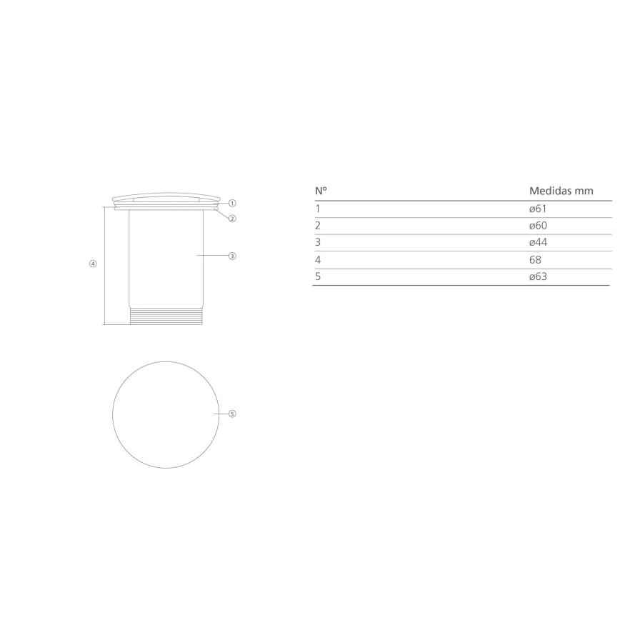 Bathco 0212MT - Wastafelafvoer zonder overloop Click-Clack Ø 6 cm glanzend chroom/mat wit