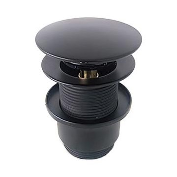 Bathco 0212NE - Wastafelafvoer zonder overloop CLICK-CLACK Ø 6 cm mat zwart