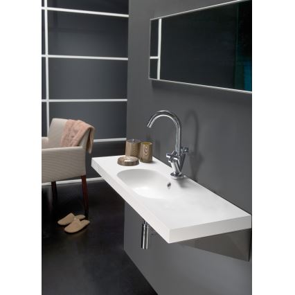 Bathco 0516 - Inbouwwastafel ICE 60 x 35 cm, hars, wit