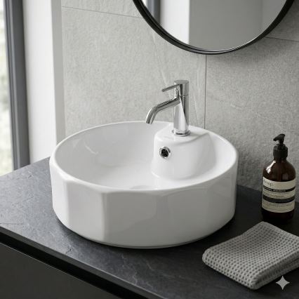 Bathco 4158 - Opbouwwastafel CIRCUS Ø 42 cm porselein/wit
