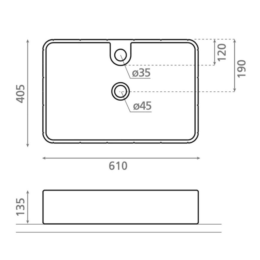 Bathco 4161 - Opzetwastafel CIRCUS 61x40,5 cm porselein/beige