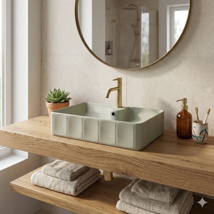 Bathco 4161 - Opzetwastafel CIRCUS 61x40,5 cm porselein/beige