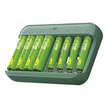 Batterijlader GP Charge & save 4×AA/AAA 1300 mAh/650 mAh 5V