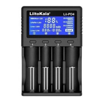 Batterijlader voor A/AA/AAA/18650/20700/26650/22650
