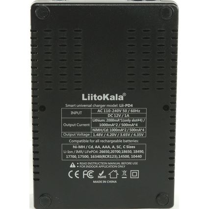 Batterijlader voor A/AA/AAA/18650/20700/26650/22650