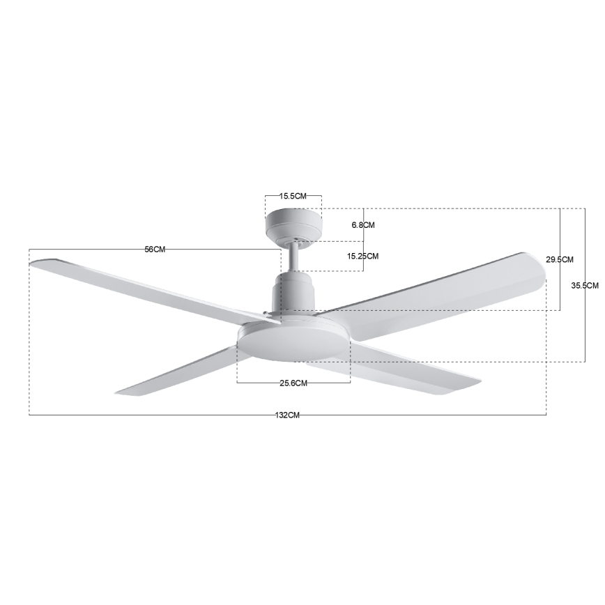 BAYSIDE 213025 - Buiten plafondventilator NAUTILUS IP55 wit