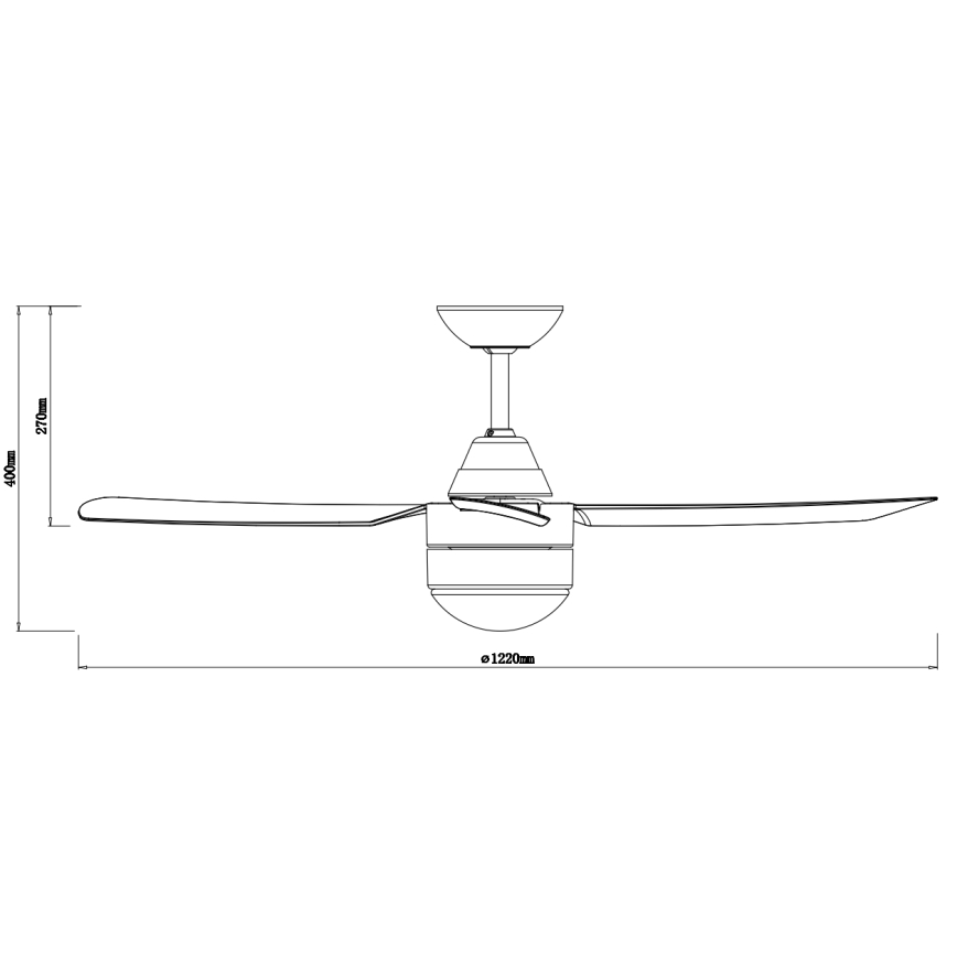 BAYSIDE 531018 - Plafondventilator MEGARA 2xE14/15W/230V zwart + afstandsbediening
