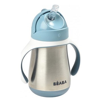 Beaba - Geïsoleerde drinkbeker met rietje 250 ml blauw