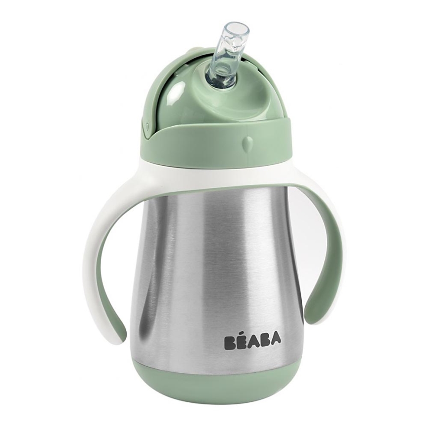 Beaba - Geïsoleerde drinkbeker met rietje 250 ml groen
