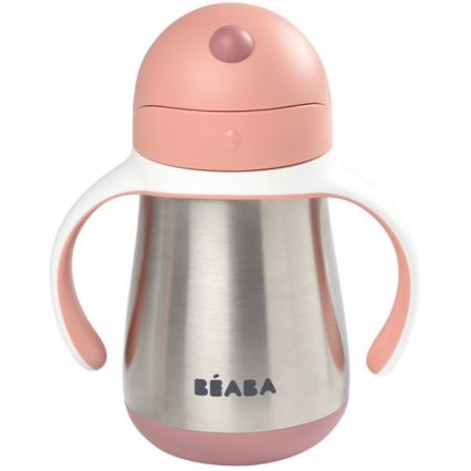 Beaba - Geïsoleerde drinkbeker met rietje 250 ml roze